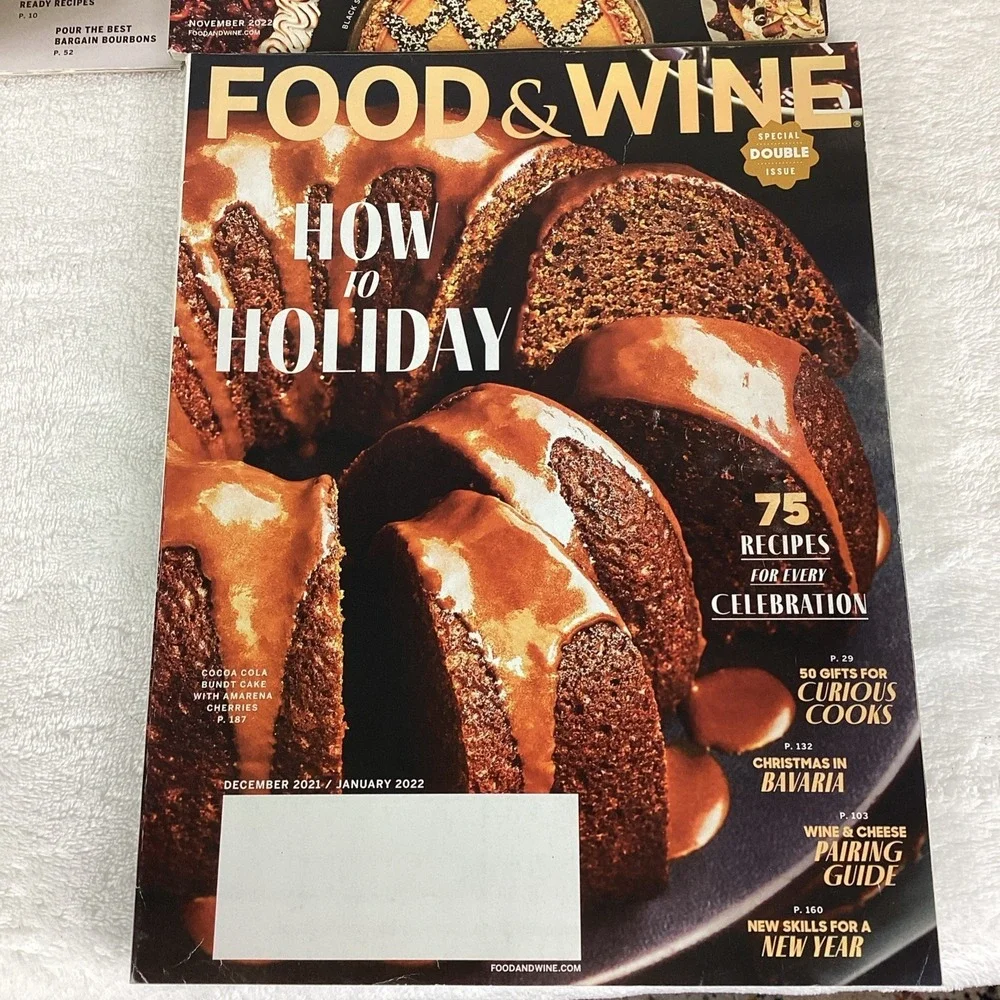 Bon Appetit Food & Wine Magazine Lot of 8 Issues Holidays Thanksgiving Dessert